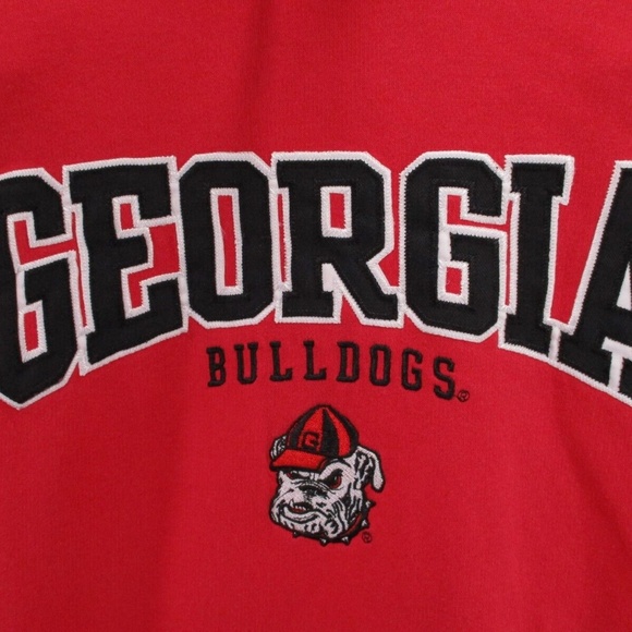 VINTAGE Champion y2k Georgia Bulldogs UGA Hoodie Adult Medium Red Black Football - Picture 2 of 15